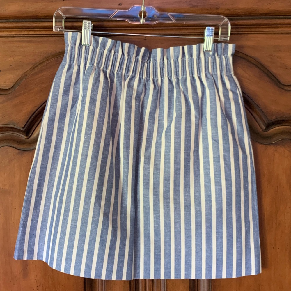 J Crew Factory Blue/White Stripe Skirt